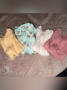 Kids' Multi-Color Cotton Onesie Pack - Pink, Cream, Mint, Yellow